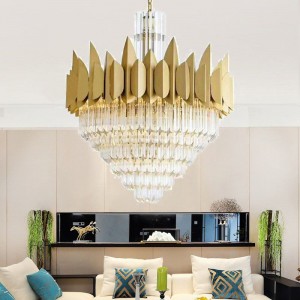 Luxury Crystal Chandelier Large Hotel Lobby  Chandelier  Post Modern Gold Brass D600MM D800MM Chandelier