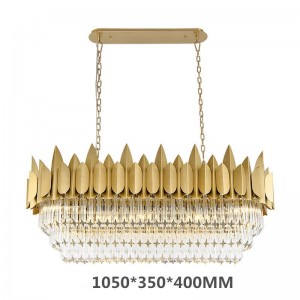 Rectangular dining room chandelier post-modern light luxury model room villa lamps luxurious atmosphere bar front desk crystal lamp