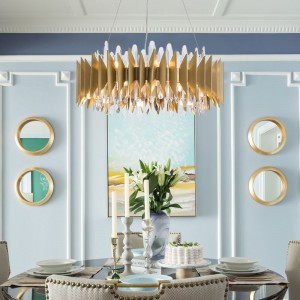 4  LED bulb  modern k9 Clear Crystal Led Round Pendant Lamp for Dining Room Decor