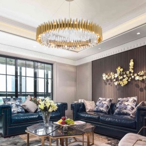 4  LED bulb  modern k9 Clear Crystal Led Round Pendant Lamp for Dining Room Decor