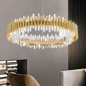 4  LED bulb  modern k9 Clear Crystal Led Round Pendant Lamp for Dining Room Decor