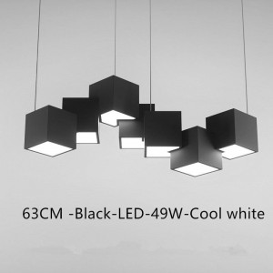 Modern cube aluminium LED simple squares banquet hall chandelier pendant lamp