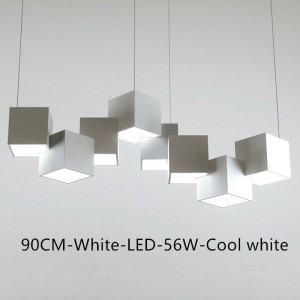Modern cube aluminium LED simple squares banquet hall chandelier pendant lamp