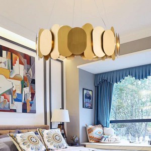 Gold Color and Energy Saving Light Source elegant Aluminum pendant light for villa