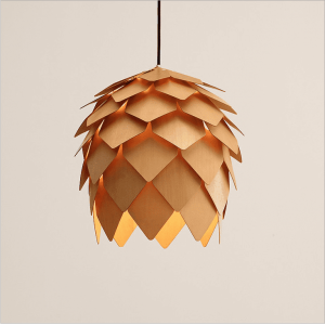 Modern Handmade OAK Wooden Pinecone Lights Hanging Pine Cone Wood Pendant lamp