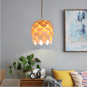 Modern Handmade OAK Wooden Pinecone Lights Hanging Pine Cone Wood Pendant lamp