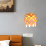 Modern Handmade OAK Wooden Pinecone Lights Hanging Pine Cone Wood Pendant lamp