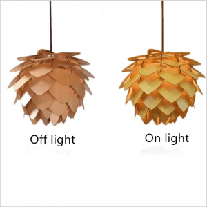Modern Handmade OAK Wooden Pinecone Lights Hanging Pine Cone Wood Pendant lamp