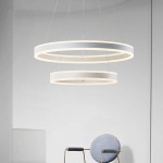 Fancy decoration acrylic led hanging chandelier with one/two/three ring round light lamp