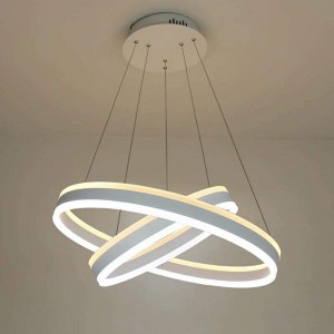 Fancy decoration acrylic led hanging chandelier with one/two/three ring round light lamp