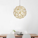 Fancy globular stainless steel craft hollow E27 chandelier pendant lighting
