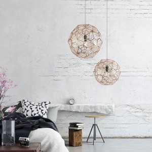 Fancy globular stainless steel craft hollow E27 chandelier pendant lighting