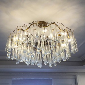 CE/ROHS/BIS/SAA/UL/ETL  luxury crystal fancy led suspended ceiling light without false ceiling