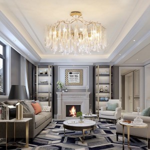 CE/ROHS/BIS/SAA/UL/ETL  luxury crystal fancy led suspended ceiling light without false ceiling