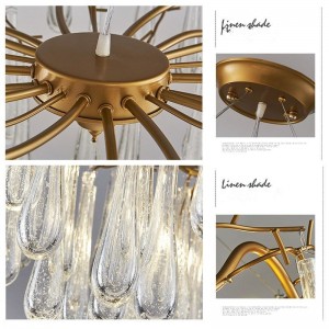 CE/ROHS/BIS/SAA/UL/ETL  luxury crystal fancy led suspended ceiling light without false ceiling