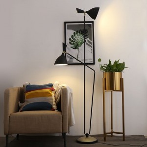 Modern decoration simple black iron reading light floor lamp for living room