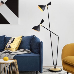 Modern decoration simple black iron reading light floor lamp for living room