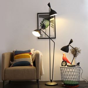Modern decoration simple black iron reading light floor lamp for living room