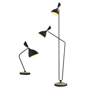 Modern decoration simple black iron reading light floor lamp for living room