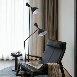Modern decoration simple black iron reading light floor lamp for living room
