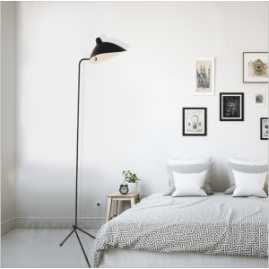 European modern wrought iron tripod one arm floor lamp for hotel