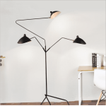 European modern wrought iron tripod one arm floor lamp for hotel