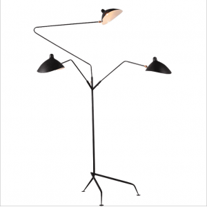 European modern wrought iron tripod one arm floor lamp for hotel