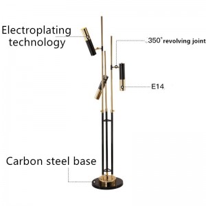 industrial decorative Adjustable  aluminum industrial floor lamp  for Study Living room