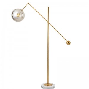 CE/RoHS/SAA lighting Contemporary Smokey /Amber Glass 60W indoor floor lamp