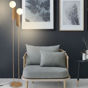 Modern Gold Metal Double-Heads Glass Ball Floor Lamps Home Lighting Floor Lamp Home Decor