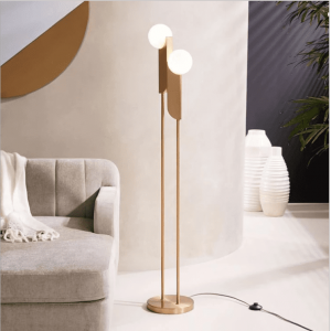 Modern Gold Metal Double-Heads Glass Ball Floor Lamps Home Lighting Floor Lamp Home Decor