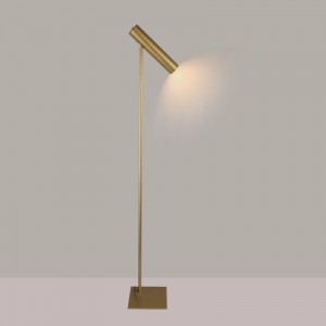Post - modern simple design cylinder lamp Gold finished metal floor lamp