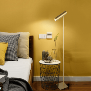 Post - modern simple design cylinder lamp Gold finished metal floor lamp