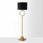 Cloth shade brass crystal floor standing lamp american style lamps for bedroom