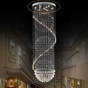 Chandelier Light Fixture Led Lamp Round Shape Crystal Drop K9 Ballroom Ball Modern Pendant Lighting