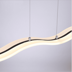 led modern wave acrylic/wood pendant light for dining room, living room