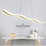 led modern wave acrylic/wood pendant light for dining room, living room
