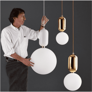 E27 metal brass base single glass globe ball Pendant light