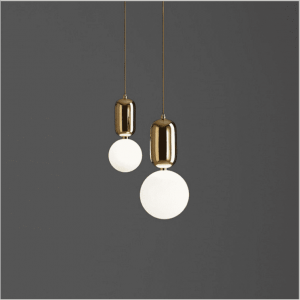 E27 metal brass base single glass globe ball Pendant light