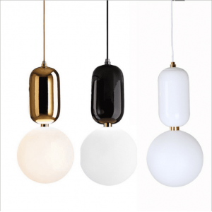 E27 metal brass base single glass globe ball Pendant light