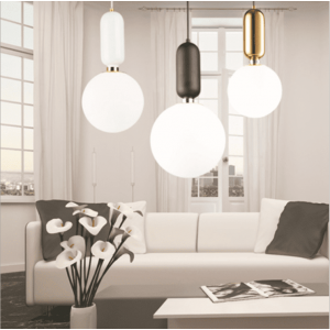 E27 metal brass base single glass globe ball Pendant light