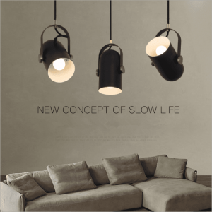 New simple aluminum  pendant light designer decorative hanging lamp black E14 LED restaurant chandelier