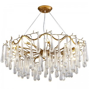 Nordic style shop art decorative teardrop shaped glass crystal chandelier lighting