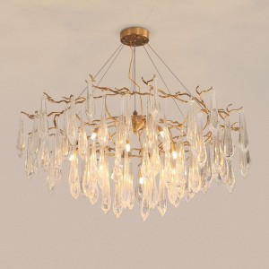 Nordic style shop art decorative teardrop shaped glass crystal chandelier lighting