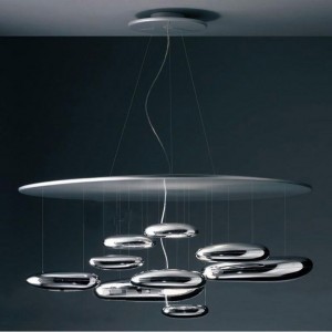 Fancy design mango shape chrome shade drop ceiling lighting fixtures for kitchen