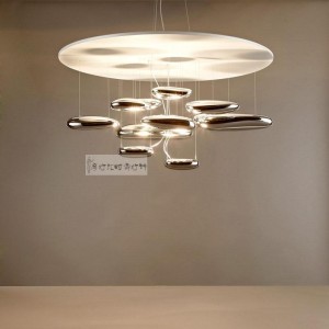 Fancy design mango shape chrome shade drop ceiling lighting fixtures for kitchen