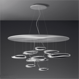 Fancy design mango shape chrome shade drop ceiling lighting fixtures for kitchen