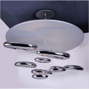 Fancy design mango shape chrome shade drop ceiling lighting fixtures for kitchen