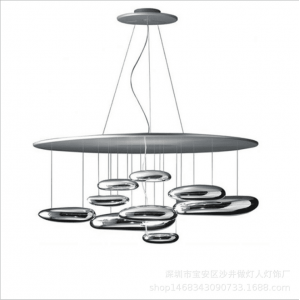 Fancy design mango shape chrome shade drop ceiling lighting fixtures for kitchen