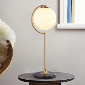Hotel bedside bedroom study room table lamp modern brass lamp